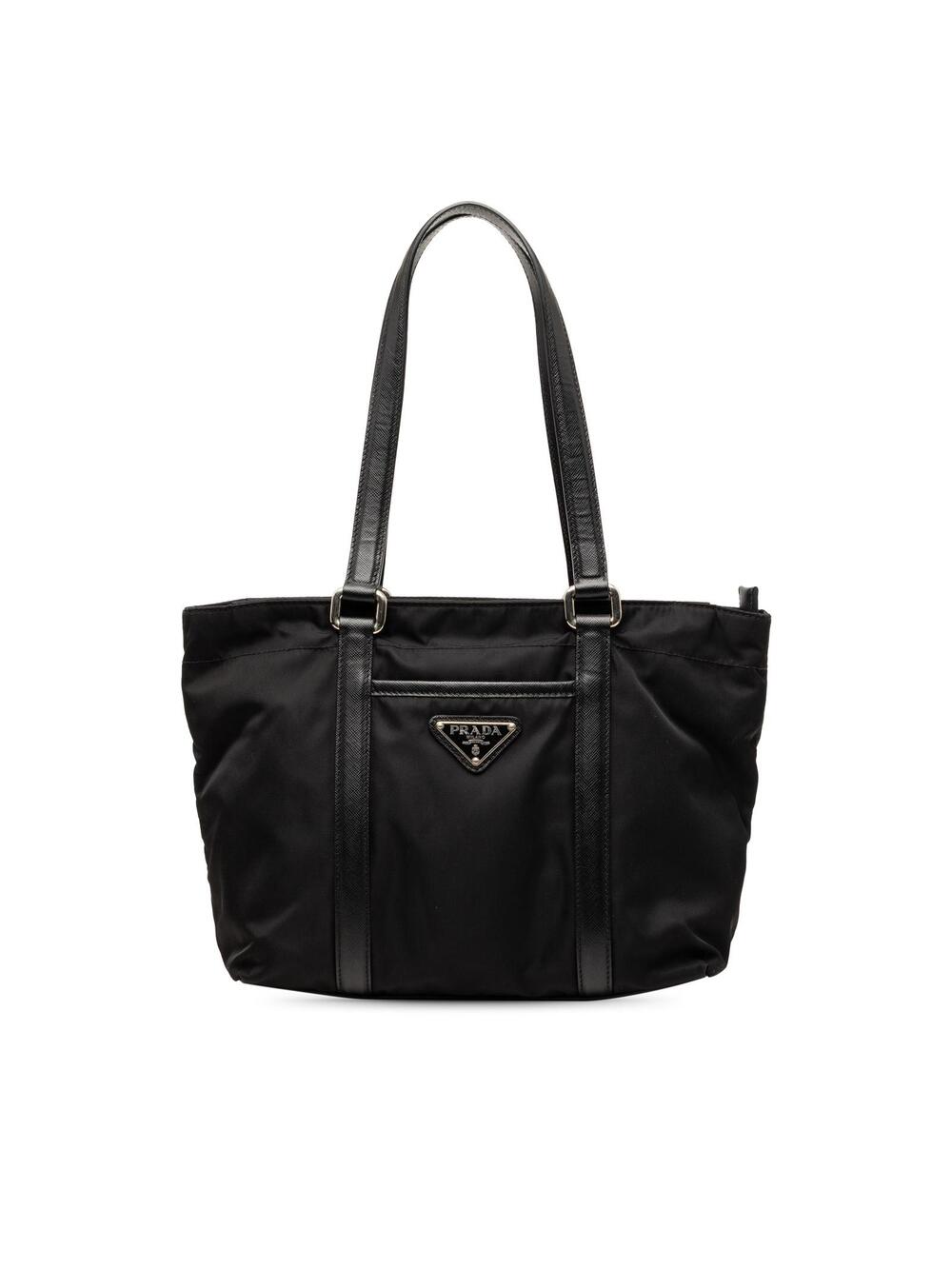 Prada Saffiano Trimmed Tessuto Tote #359978P55B